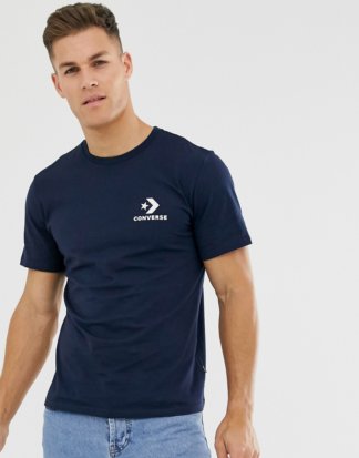 Converse - Marineblaues T-Shirt mit kleinem Logo-Navy