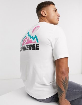 Converse - Mountain Club - Weißes T-Shirt mit Logoprint hinten