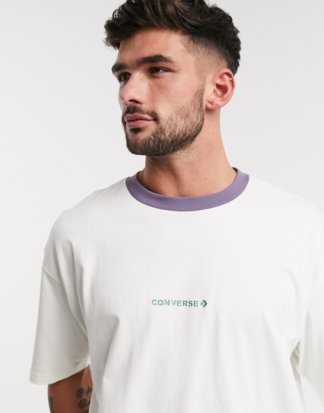 Converse - Oversize-Ringer-T-Shirt mit Logo in Weiß