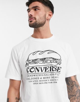 Converse - Sandwich Shop - Grafik-T-Shirt in Weiß