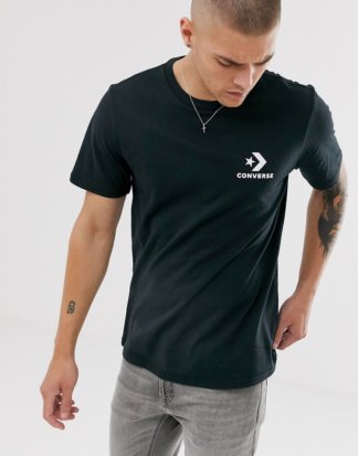 Converse - Schwarzes T-Shirt mit Stern- und Sparren-Logo