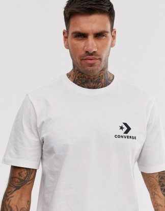 Converse - Weißes T-Shirt mit kleinem Logo