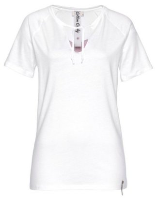 Cotton Candy V-Shirt "Gail" mit Rückenprint