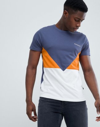 D-Struct - T-Shirt mit Netzeinsatz und Logo-Orange
