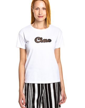 DAY Birger Mikkelsen T-Shirt Day Ciao, Rundhals, gerader Schnitt weiß