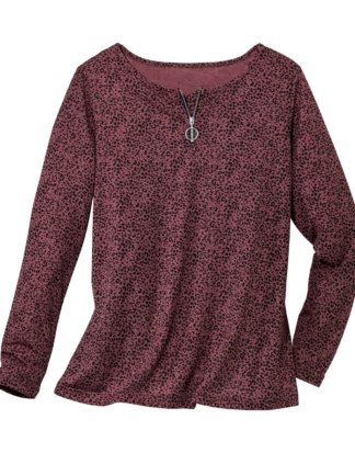 Damen-Shirt mit Reißverschluss-Ausschnitt