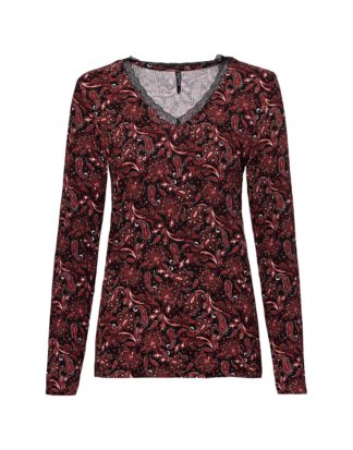 Damen-Shirt mit Spitze am Ausschnitt