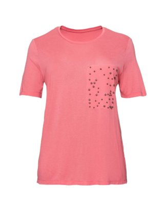 Damen-T-Shirt mit Perlenverzierung, große Größen
