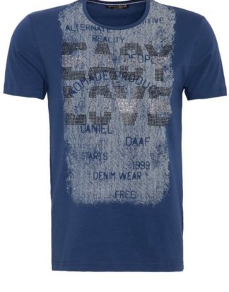 Daniel Daaf T-Shirt mit Front Druck und Strass Applikation