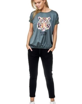 Decay T-Shirt mit Aufdruck und Pailletten