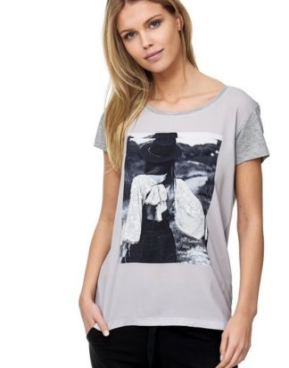 Decay T-Shirt mit paillettenbesetztem Vintage-Print