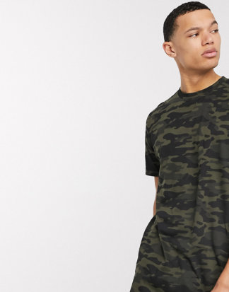 Duke - King size - T-Shirt mit Military-Muster-Grün