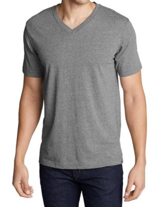 Eddie Bauer T-Shirt Legend Wash Kurzarm-Shirt mit V-Ausschnitt