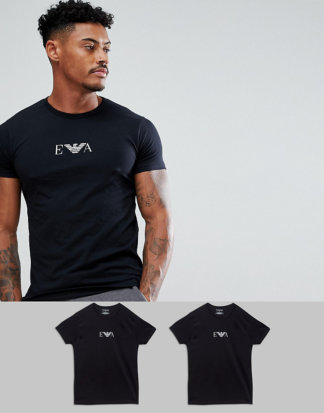 Emporio Armani - Loungewear - 2er-Pack T-Shirts in Schwarz