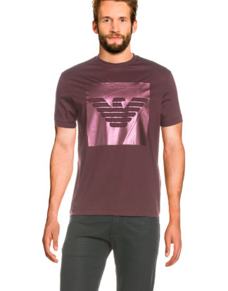 Emporio Armani T-Shirt, Rundhals, gerader Schnitt rosa