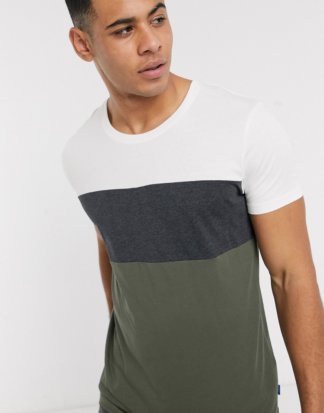 Esprit - Basic-T-Shirt mit Farbblockdesign, mehrfarbig