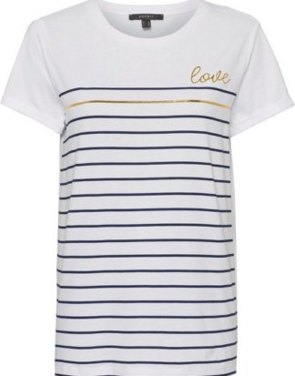 Esprit Collection T-Shirt mit Streifenprint in Metallic-Optik