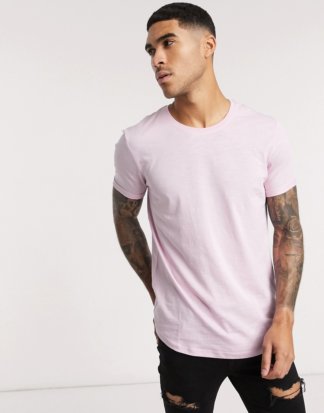 Esprit - Lang geschnittenes T-Shirt in Rosa