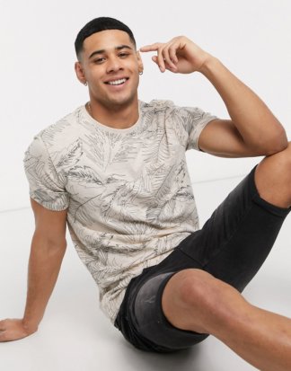 Esprit - Weißes T-Shirt mit Blumenmuster
