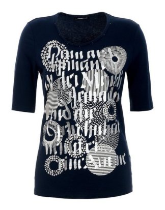 FRANK WALDER T-Shirt "Florence" mit abstraktem Letterprint