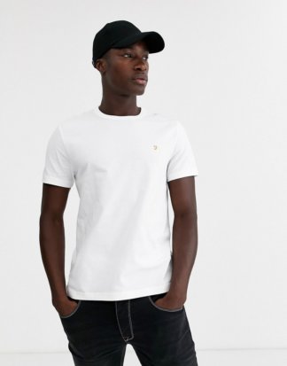 Farah - Dennis - Schmal geschnittenes T-Shirt mit Logo, in Weiß