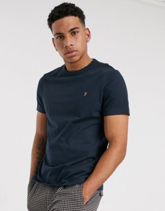 Farah - Dennis - Schmales T-Shirt mit Logo, in Marine-Navy