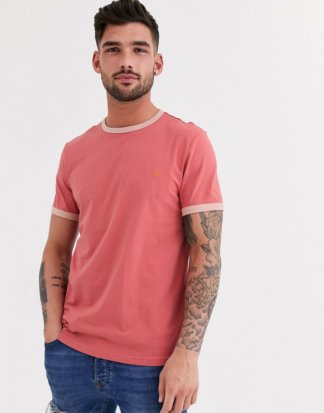 Farah - Groves - T-Shirt in Rosa mit Rundhalsausschnitt