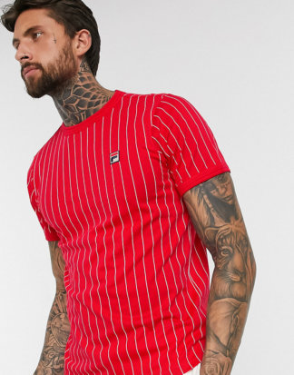 Fila - Guilo - Gestreiftes T-Shirt in Rot, exklusiv bei ASOS