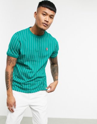 Fila Guilo - Grünes, gestreiftes T-Shirt