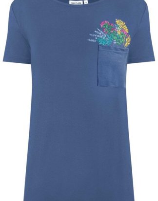 Finn Flare T-Shirt mit süßer Blumen-Stickerei