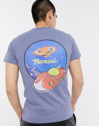 Fiorucci - Graues T-Shirt mit rückseitig aufgedrucktem Raumschiff