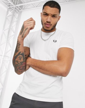Fred Perry - Weißes Ringer-T-Shirt