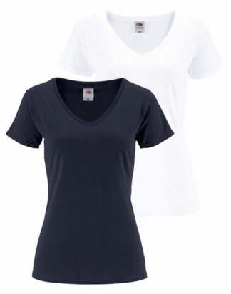 Fruit of the Loom V-Shirt "Lady-Fit Valueweight V-Neck" (Packung, 2-tlg., 2er-Pack)