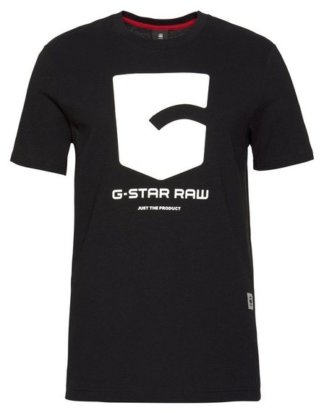 G-Star RAW Print-Shirt Logo und Schriftzug auf der Brust