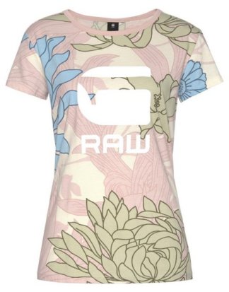 G-Star RAW T-Shirt "Lindelly r t wmn s/s" mit floralem Alloverdruck