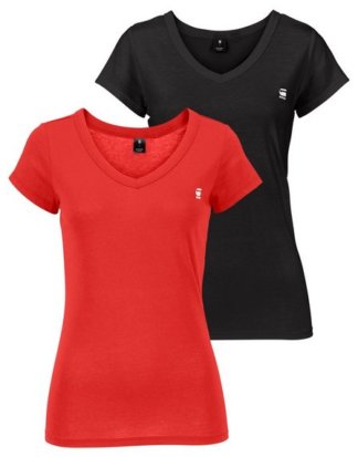 G-Star RAW V-Shirt "Logo V-neck" (Packung, 2er-Pack)