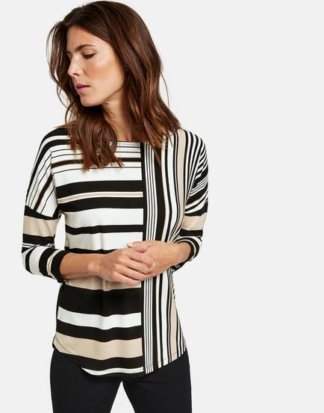 Gerry Weber 3/4 Arm Shirt mit Streifenpatch Schwarz 38/S Damen