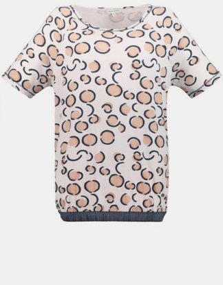Gina Laura T-Shirt T-Shirt, Kreismuster, Gummisaum, Raglanärmel