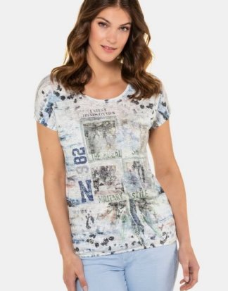 Gina Laura T-Shirt T-Shirt, Metallic-Druck, Ausbrennerjersey