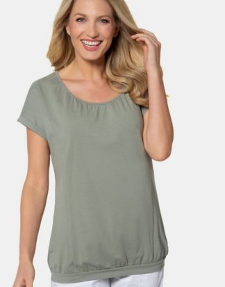 Gina Laura T-Shirt T-Shirt, Ziernähte, Oversized, elastischer Saum