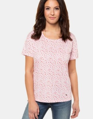 Gina Laura T-Shirt T-Shirt, gepunktet, Oversized, Tropfenausschnitt hinten