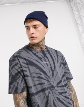 Good For Nothing - T-Shirt mit in Grau mit spiralförmiger Batik