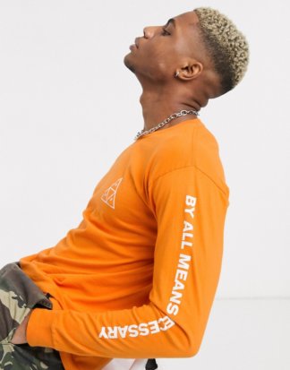 HUF - Essentials - Langärmliges Shirt mit Dreiecken in Orange