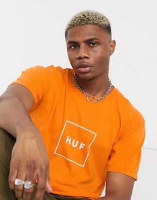 HUF - Essentials - T-Shirt mit Box-Logo in Orange