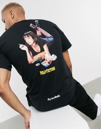HUF x Pulp Fiction - T-Shirt mit dreieckigem Logo und Mia Wallace-Print in Schwarz