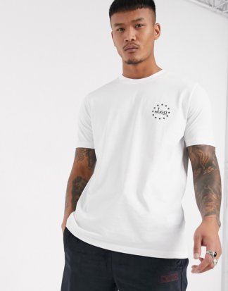 HUGO - Dauber - Weißes T-Shirt mit kleinem Logo auf der Brust
