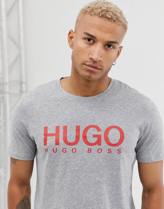 HUGO - Dolive - Graues T-Shirt mit Logo