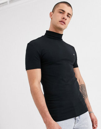 Heart & Dagger - T-Shirt mit Rollkragen-Schwarz