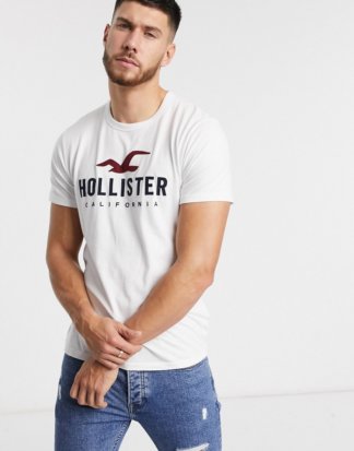 Hollister - Icon Tech - Weißes T-Shirt mit Rundhalsausschnitt und Logo