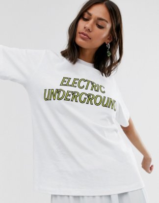 Hosbjerg - Legeres T-Shirt mit Electric Underground-Print-Weiß